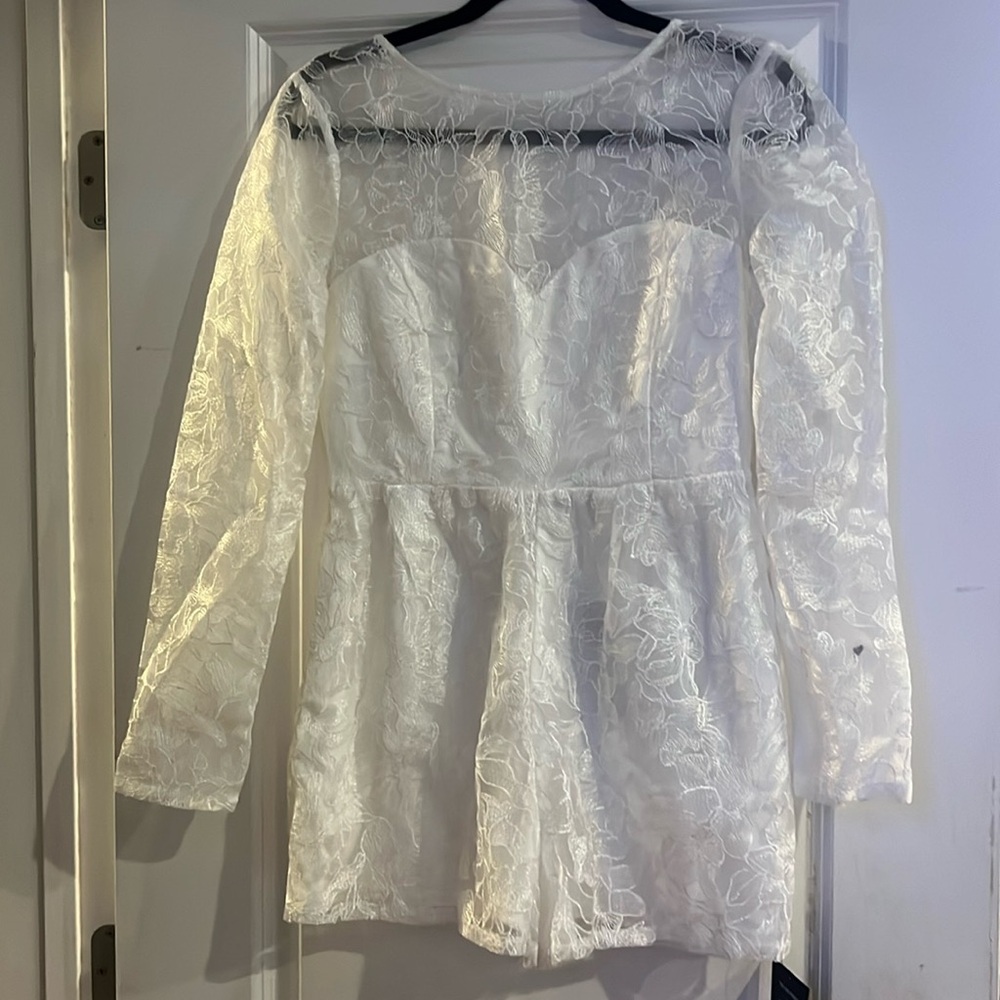 NWT size medium Lulus white lace romper